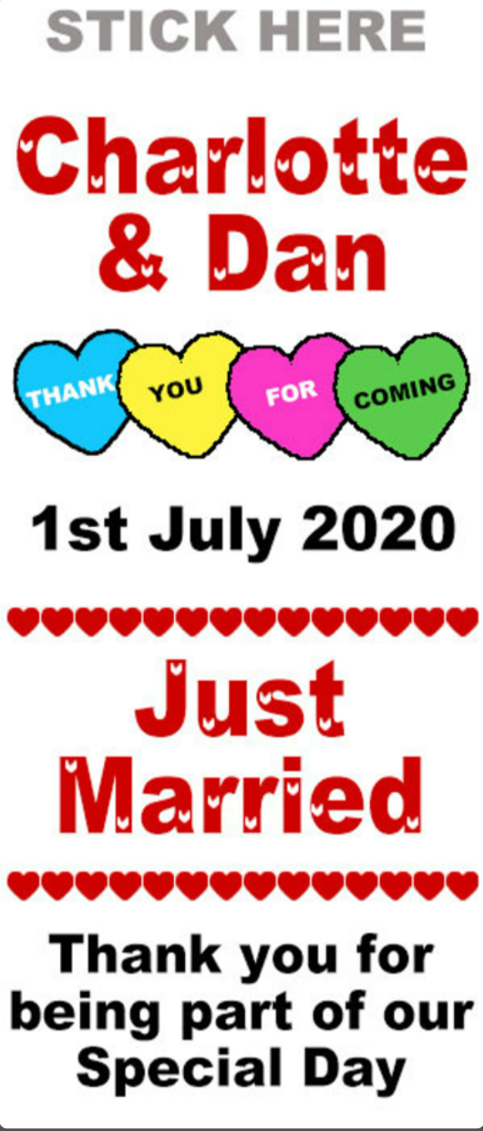 SWEET LABELS Personalised Wedding Mini Love Heart Sweets – Wedding Post ...