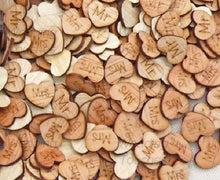 Wedding Table Confetti Favour Wooden Love Hearts Mr Mrs Bride Groom