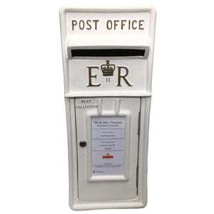 White and Gold Royal Mail Wedding Post Box Hire