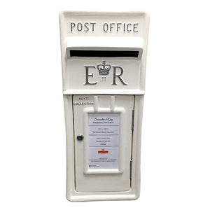 White and Silver Royal Mail Wedding Post Box Hire